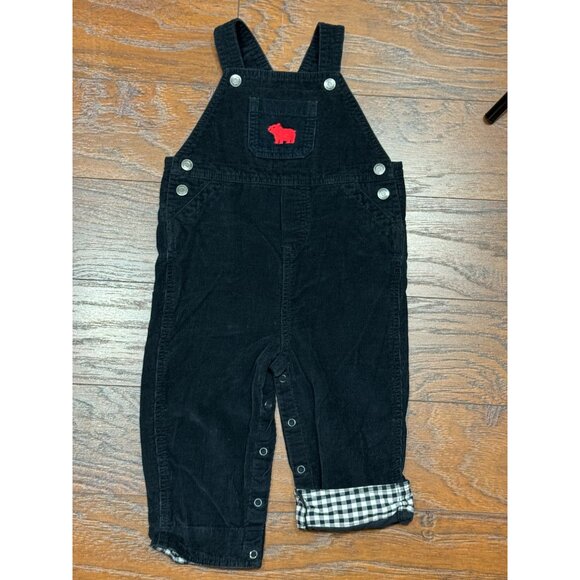 Toddler 2T Denim Corduroy Overalls Bundle 2 Pack Adjustable Straps Farm Patch - Picture 2 of 12